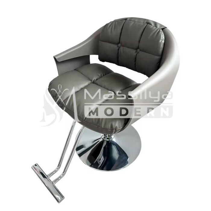 Fauteuil Professionnel de Coiffure  Design Bicolore & Base Chromée – Image 2