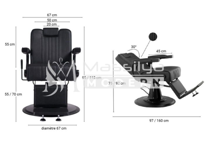 Fauteuil de Barbier – Métal Noir Mat – Image 4
