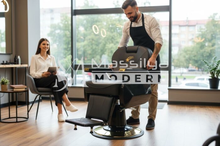 Fauteuil Homme Barbier gold noir luxure 5* – Image 2