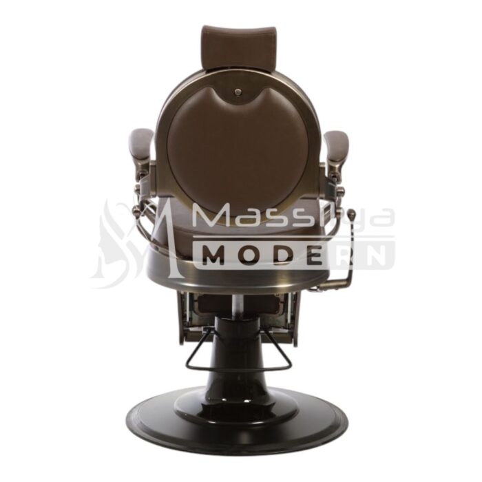 Fauteuil Barbier VIP Professionnel Luxe (Bronze Cuir Marron ) – Modèle Vintage – Image 3