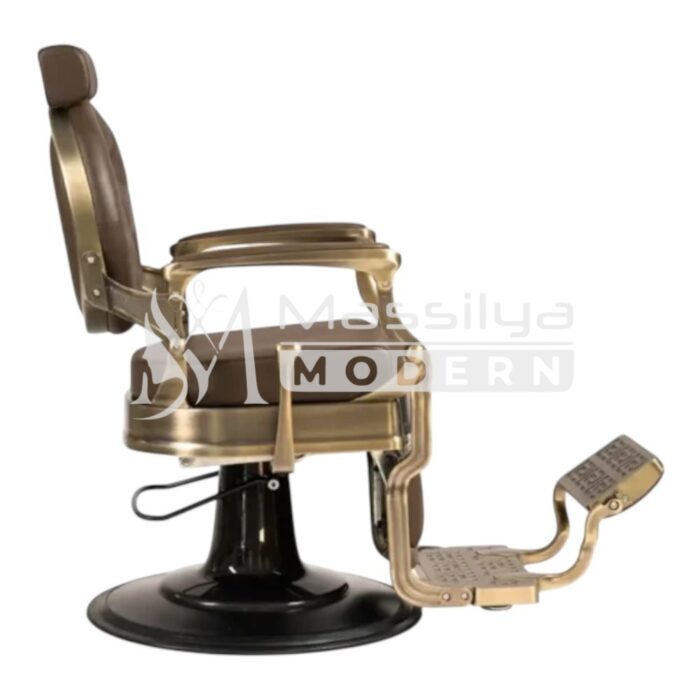 Fauteuil Barbier VIP Professionnel Luxe (Bronze & Assise Marron ) – Modèle Vintage – Image 2