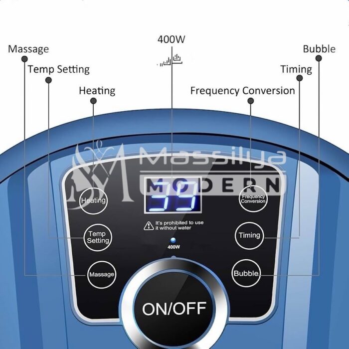 Foot spa massage pied Bain de Pieds Électrique Massant avec Chauffage & Bulles (2 rouleaux sous chaque pied) – Image 3
