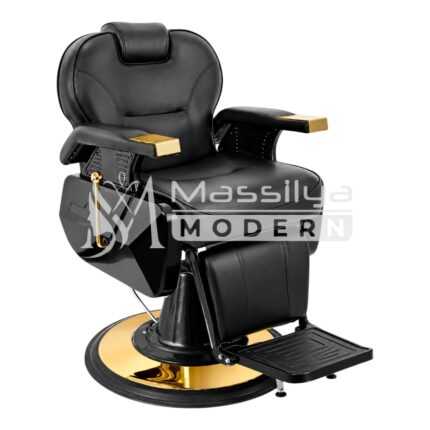 Fauteuil Homme Barbier Noir & Or 2698